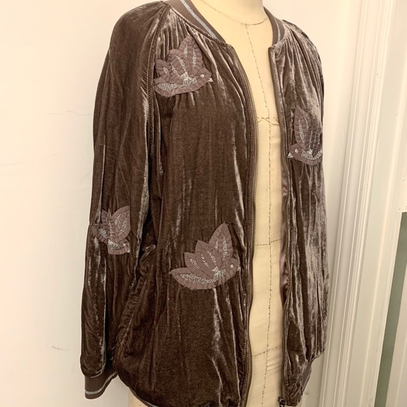 Anthropologie Velour Track Jacket - Picture 2 of 4